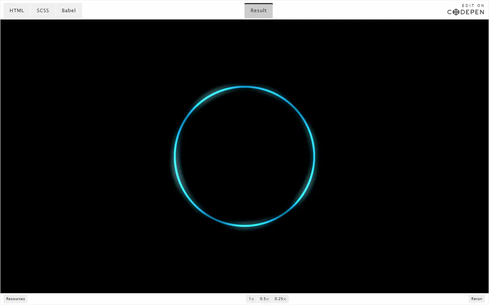 CodePen lichtring van rgembalik